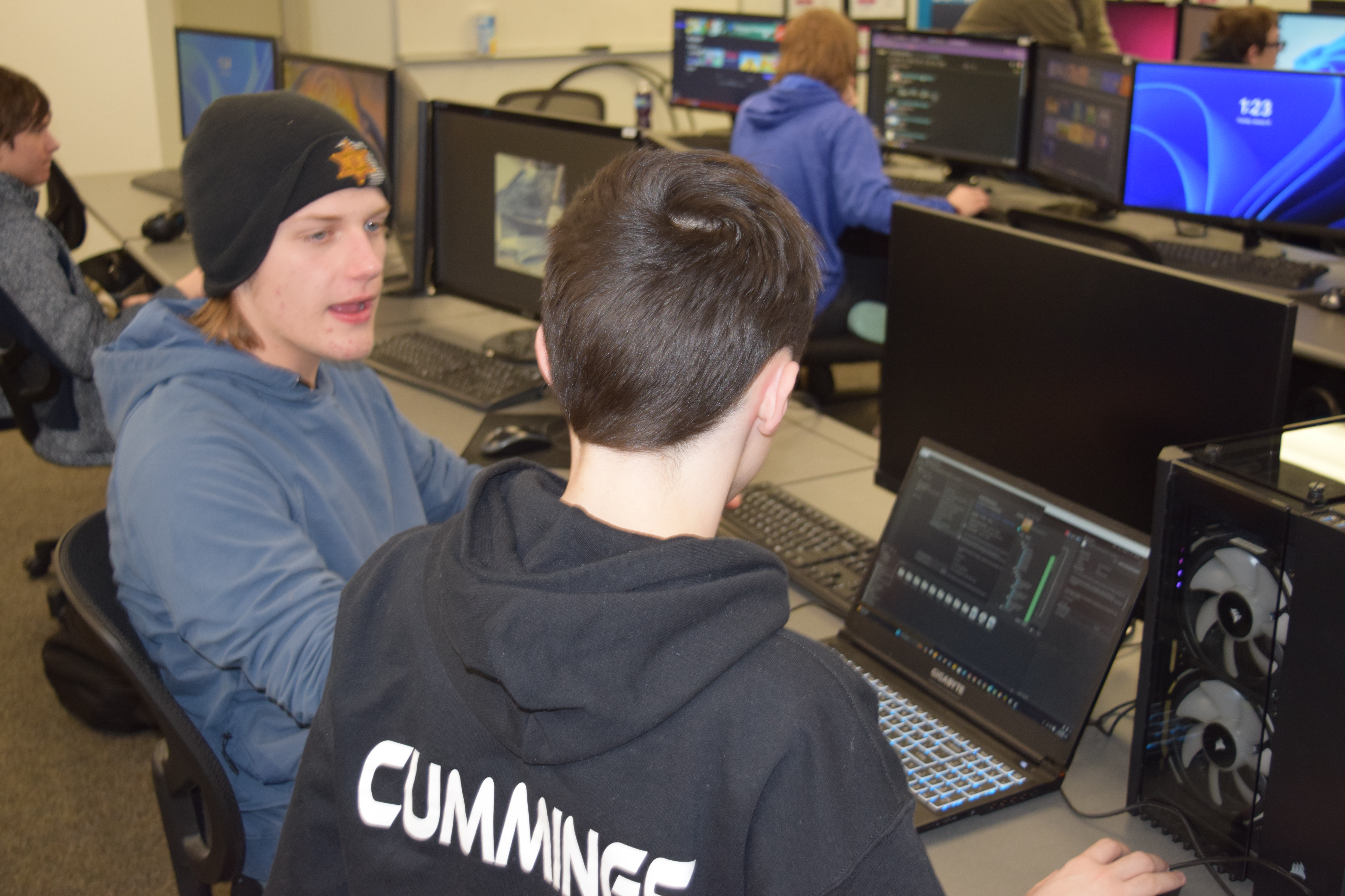 Cros-Lex students working on Game Jam